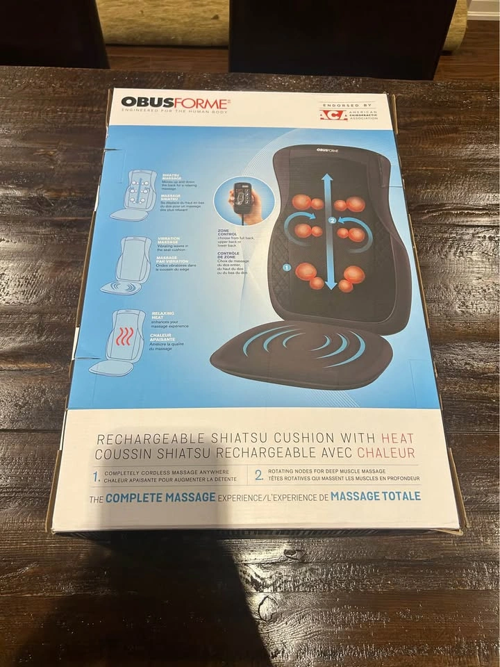 ObusForme Rechargeable Deep Shiatsu Back Massager with Heat - photo 3