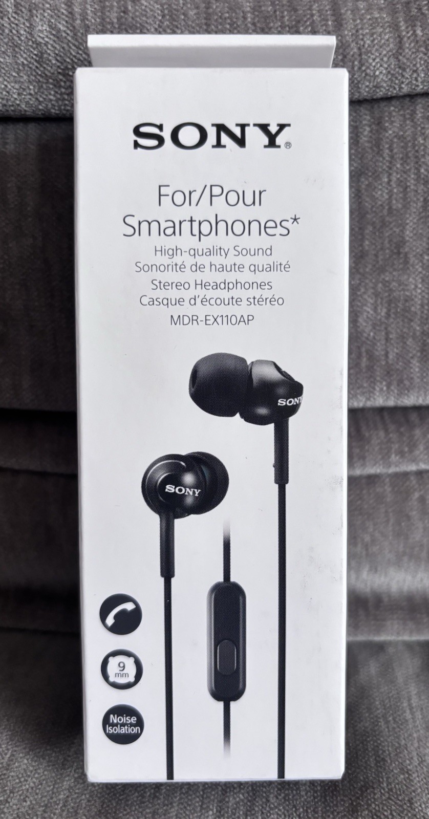 SONY Stereo Headphones with Microphones MDR-EX110AP - New