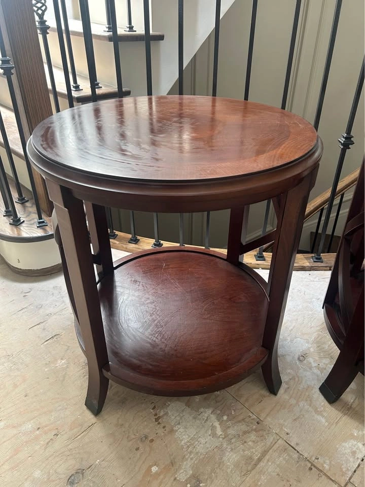 Two Solid Wood Tables - photo 2