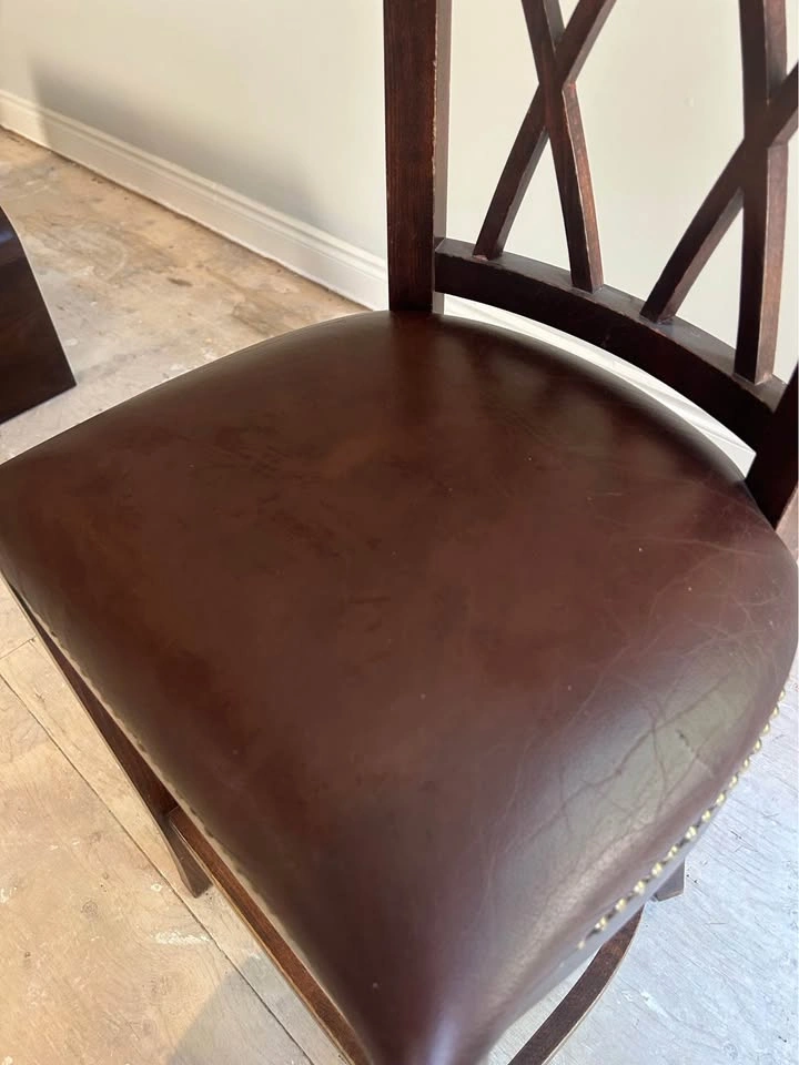 Wood and Leather Bar Stools - photo 5