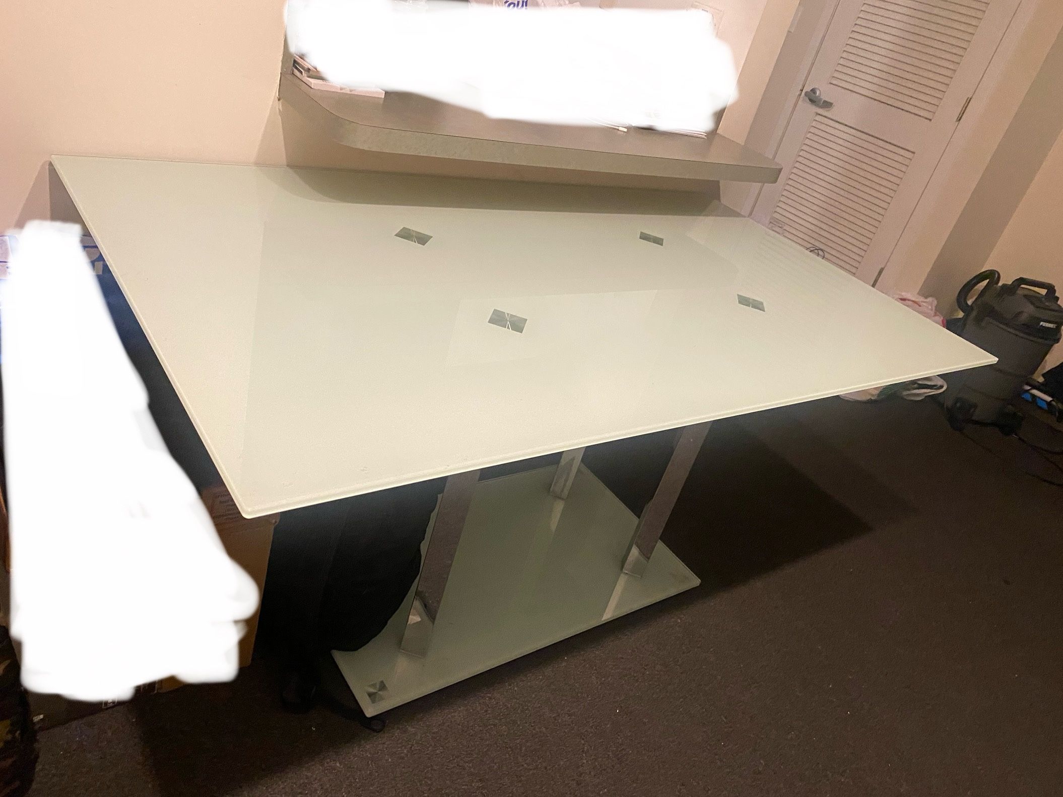 Modern Frosted Glass Dining Table 6x3