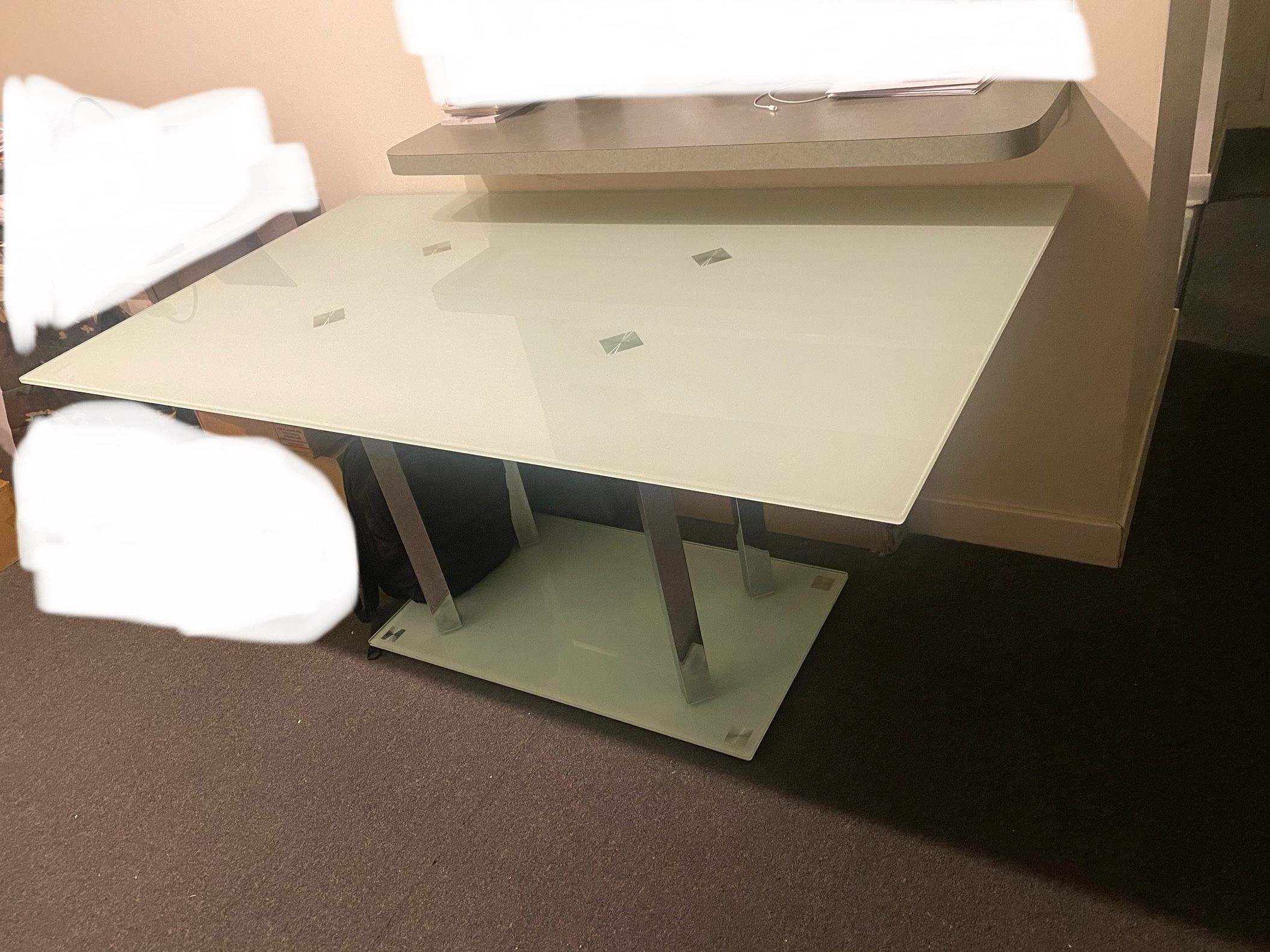 Modern Frosted Glass Dining Table 6x3 - photo 2