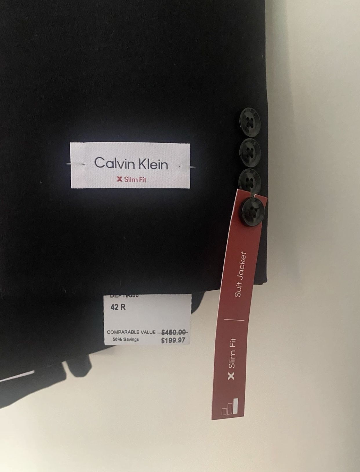 NEW Calvin Klein X-Fit Slim Fit Suit Black 40R Jacket 34x34 Pant - photo 5