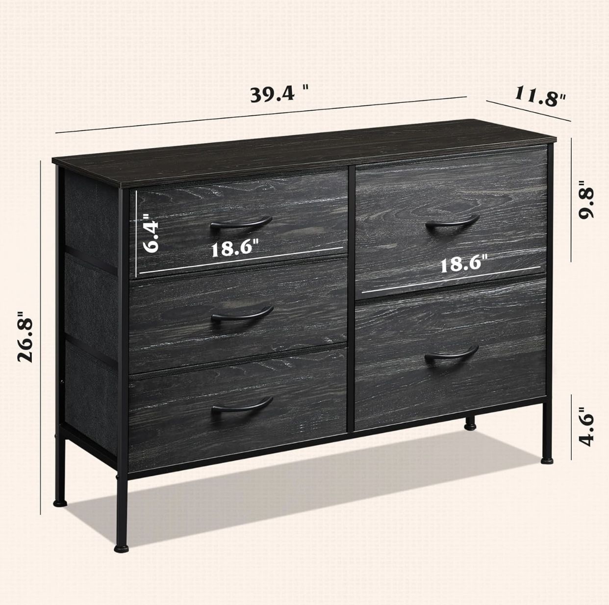 WLIVE 5-Drawer Fabric Dresser - photo 2