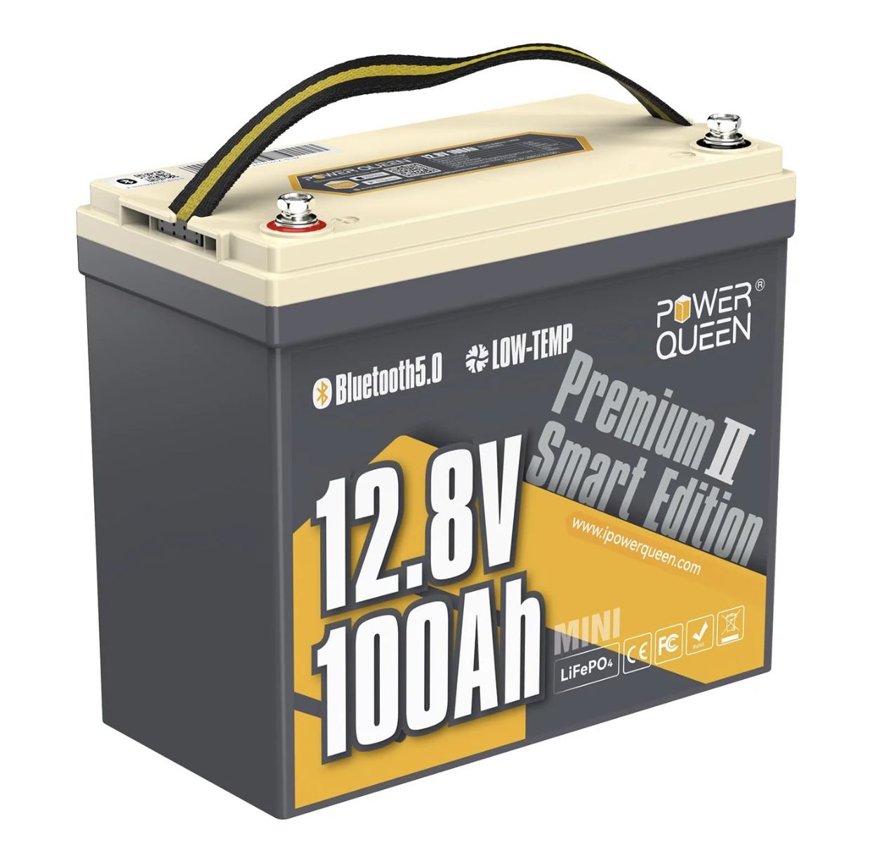 Power Queen 12V 100Ah MINI LiFePO4 Lithium Battery