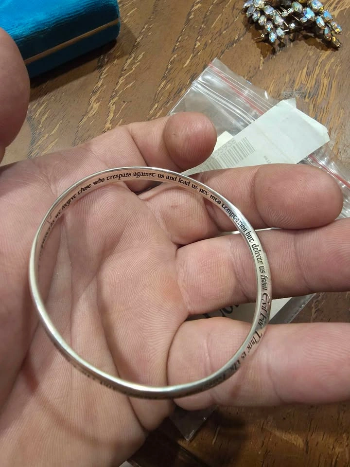 Sterling Silver The Lord's Prayer Möbius Strip Bracelet - photo 2