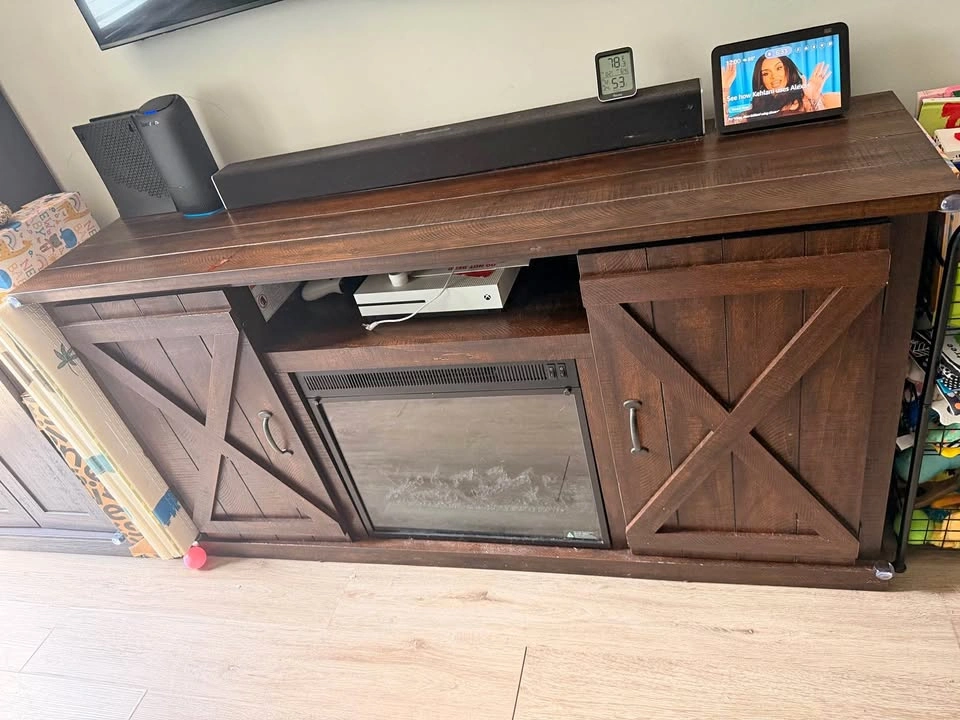 Tv stand with fireplace