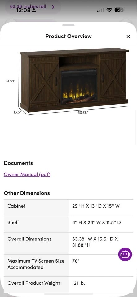 Tv stand with fireplace - photo 4