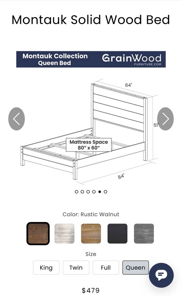 Queen Size Bed frame - solid wood - photo 4