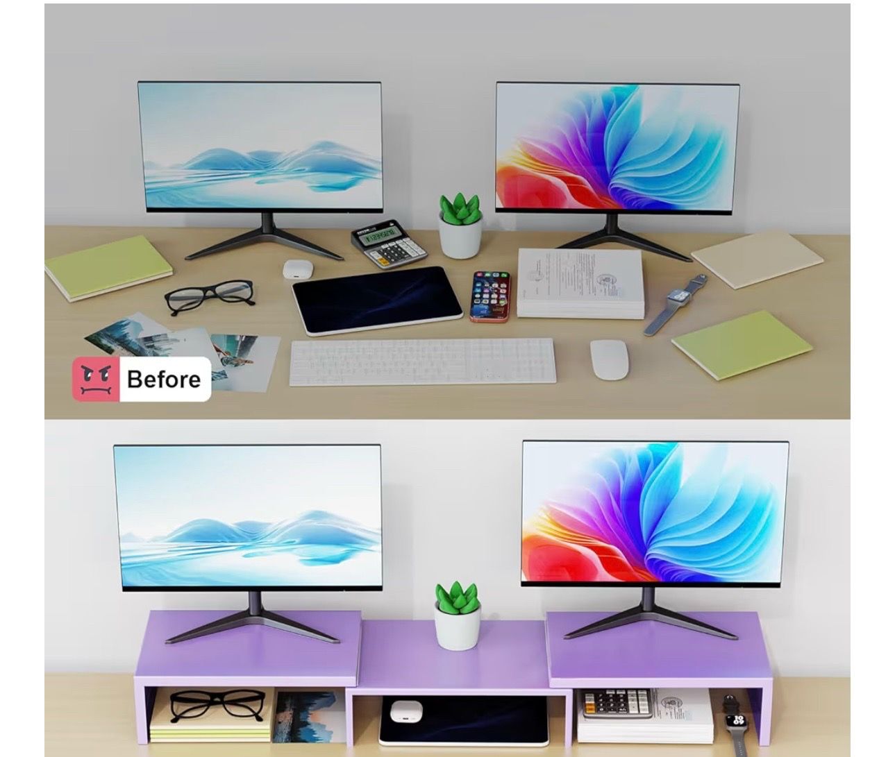 Monitor desk set up - photo 2