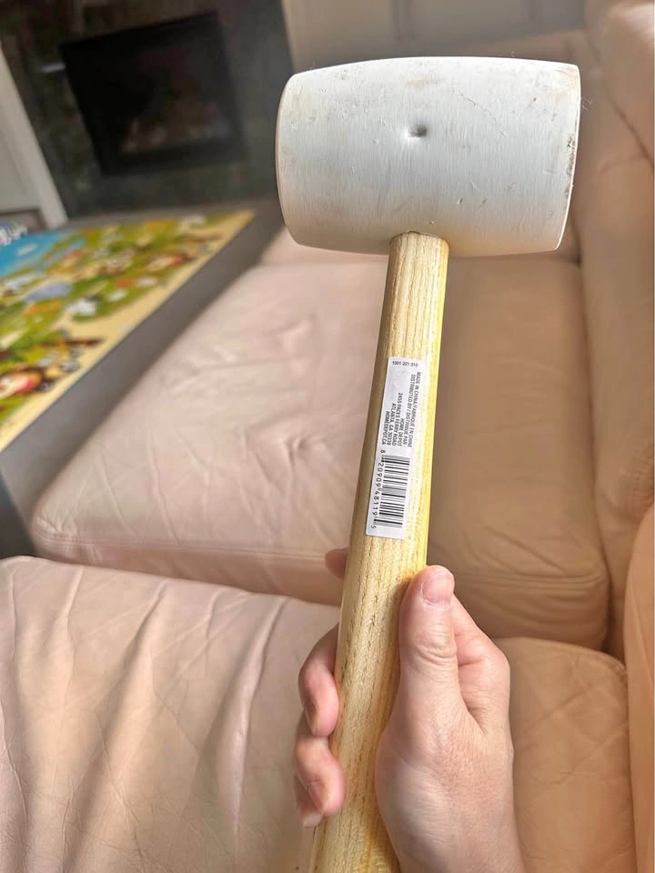 Anvil 32oz White Rubber Mallet with Wood Handle