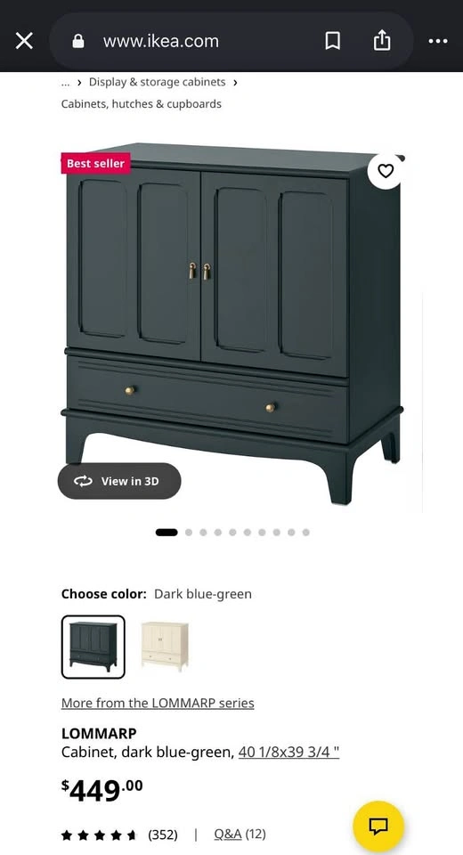 Forrest Green IKEA Cabinet