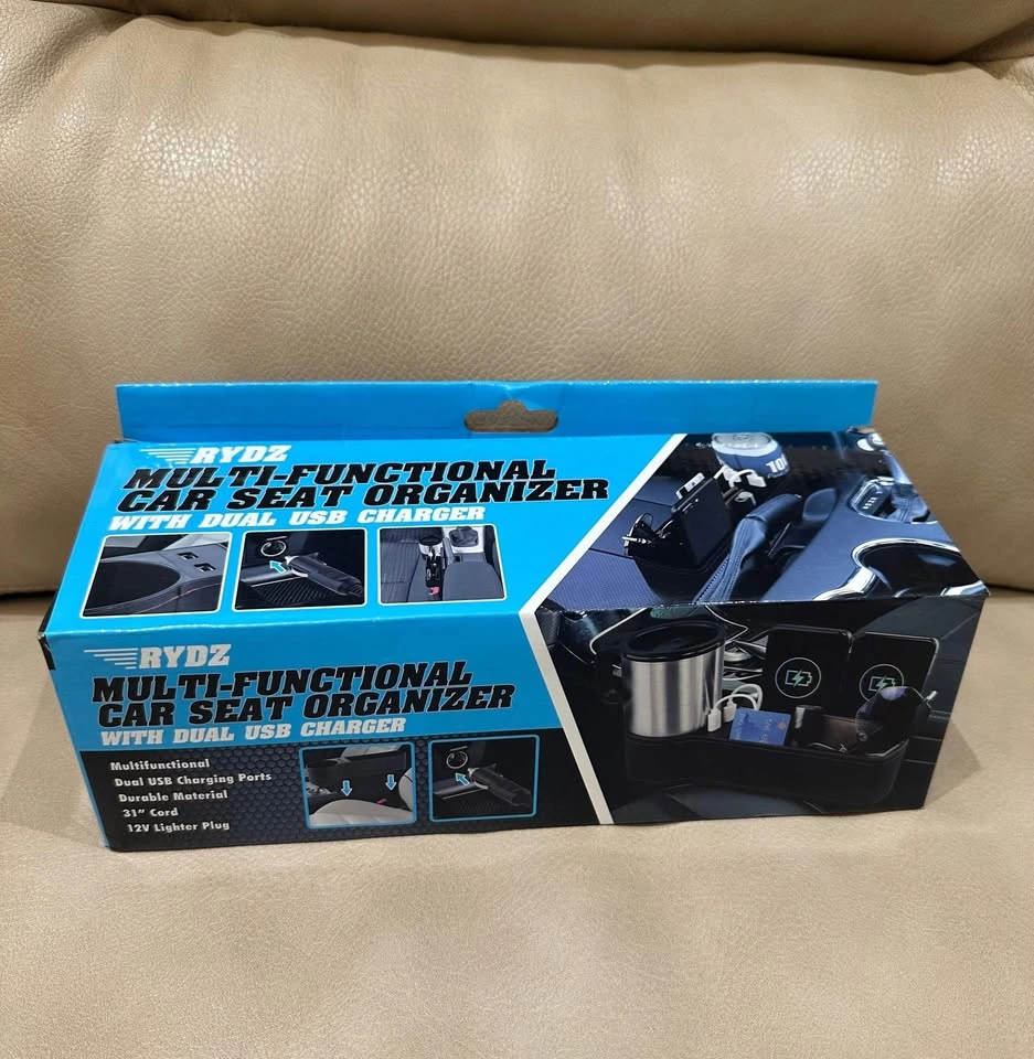 New 12volt Car Seat Side Organizer with USB Charger - photo 3