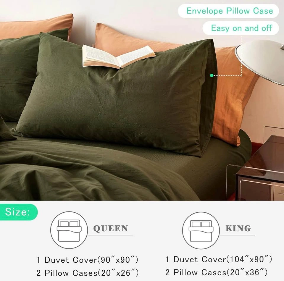 New Solid Color Duvet Cover Set with two pillowcases