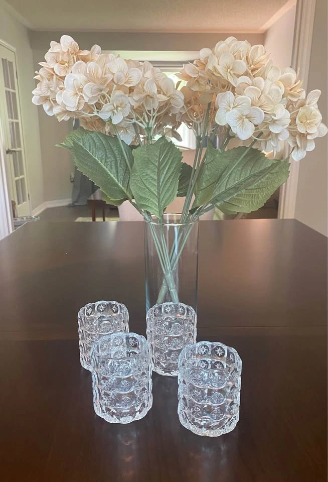 Set of 4 Vintage IKEA of Sweden Moon & Stars Clear Glass Votives - photo 2
