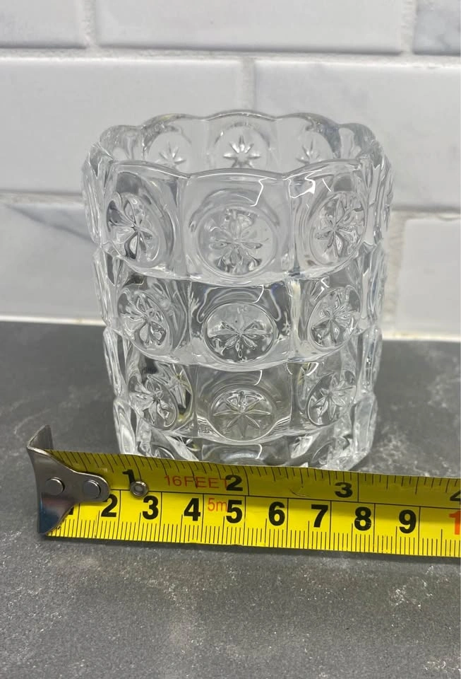 Set of 4 Vintage IKEA of Sweden Moon & Stars Clear Glass Votives - photo 4