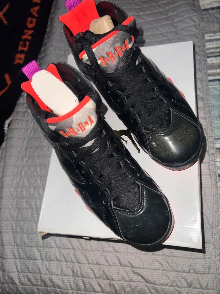 Air Jordan 7 Retro Black Gloss Size 8 Woman’s - photo 2