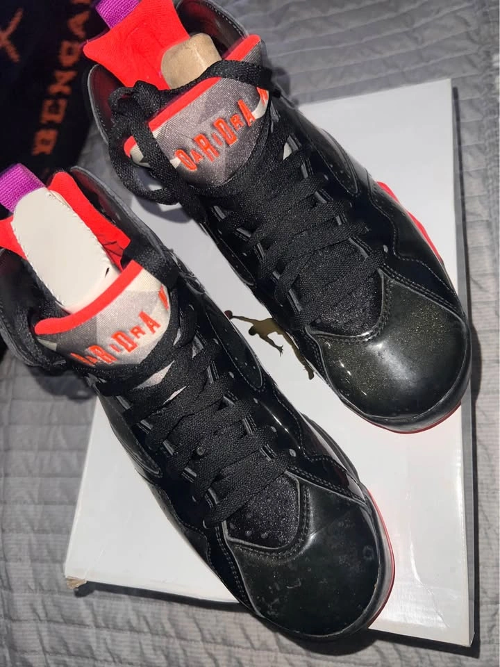 Air Jordan 7 Retro Black Gloss Size 8 Woman’s - photo 4