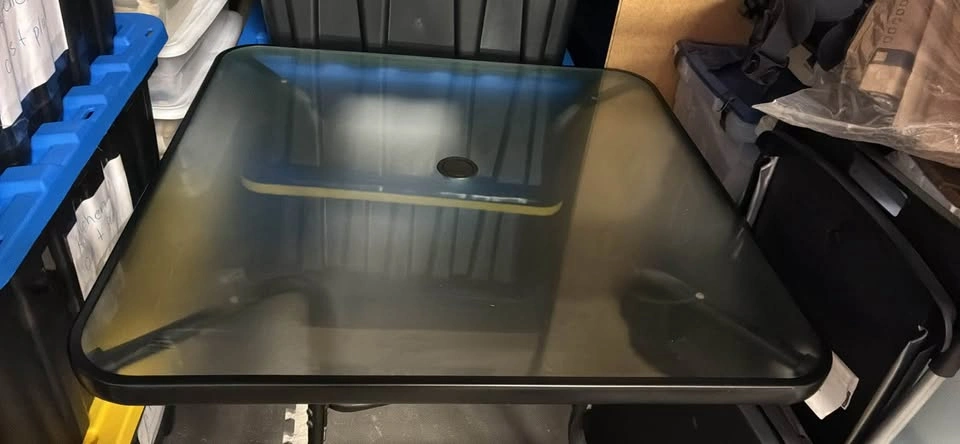 Outdoor glass table. Round square - photo 2