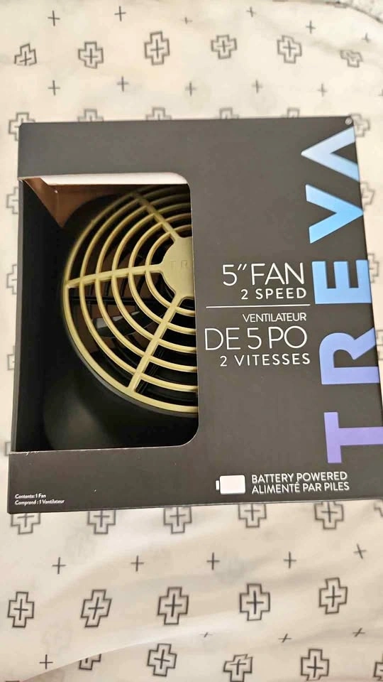 Treva 5" 2-Speed Portable Battery Powered Fan