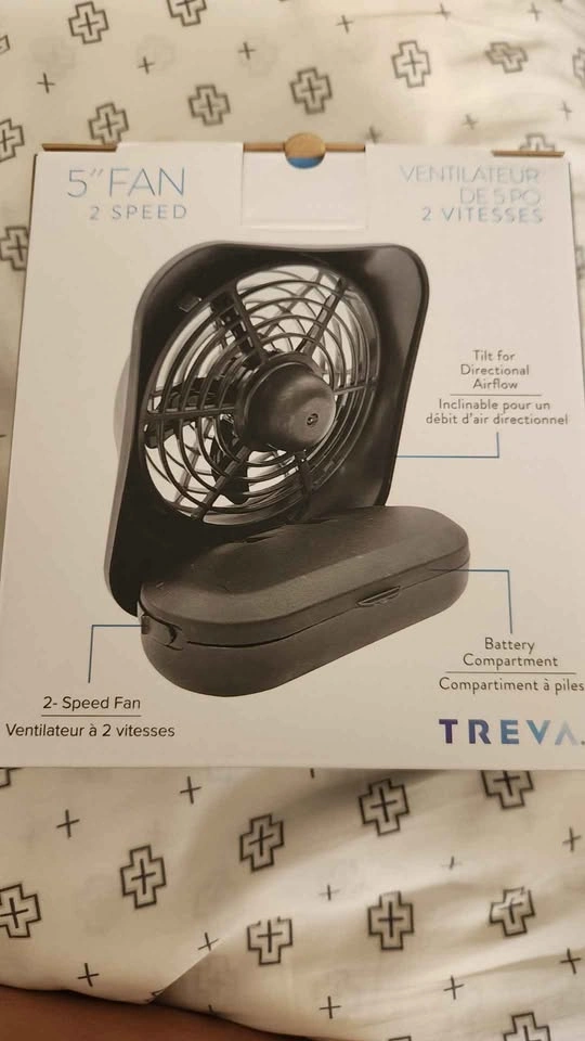 Treva 5" 2-Speed Portable Battery Powered Fan - photo 2