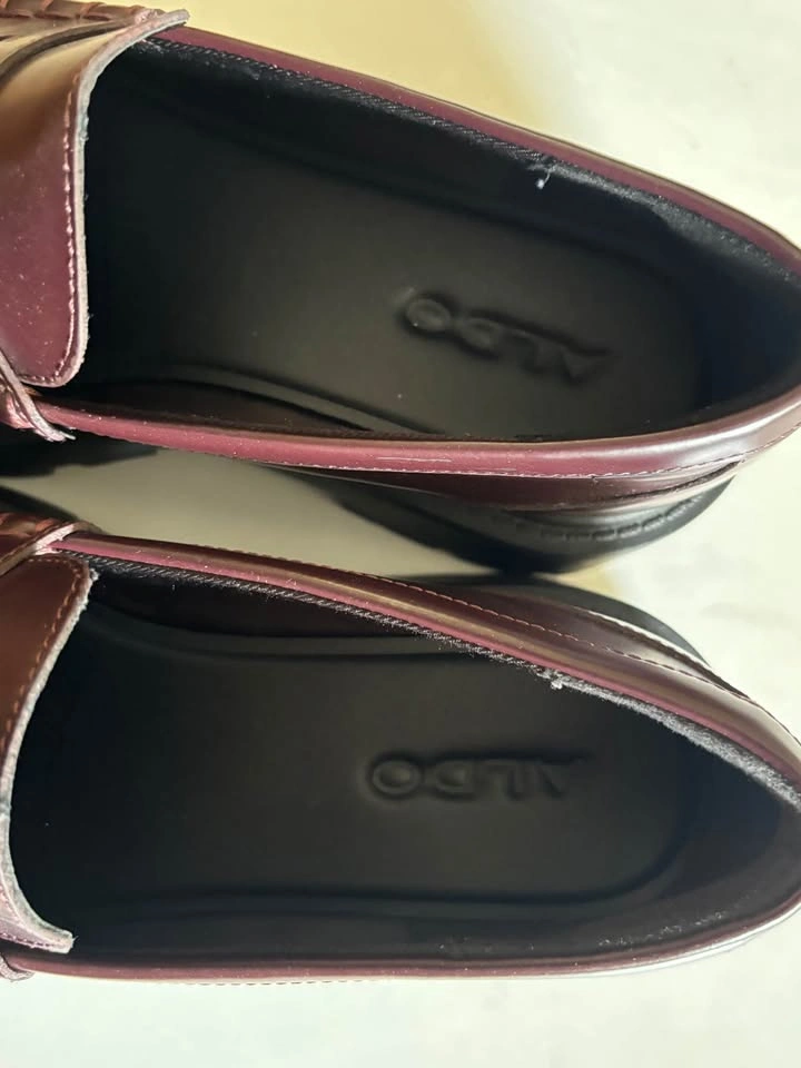 Women’s Aldo leather burgundy chunky loafers - photo 2