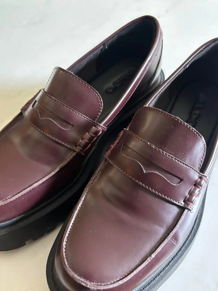 Women’s Aldo leather burgundy chunky loafers - photo 3