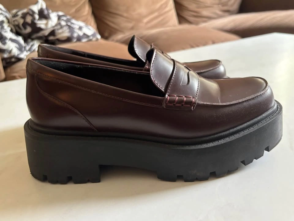 Women’s Aldo leather burgundy chunky loafers - photo 4