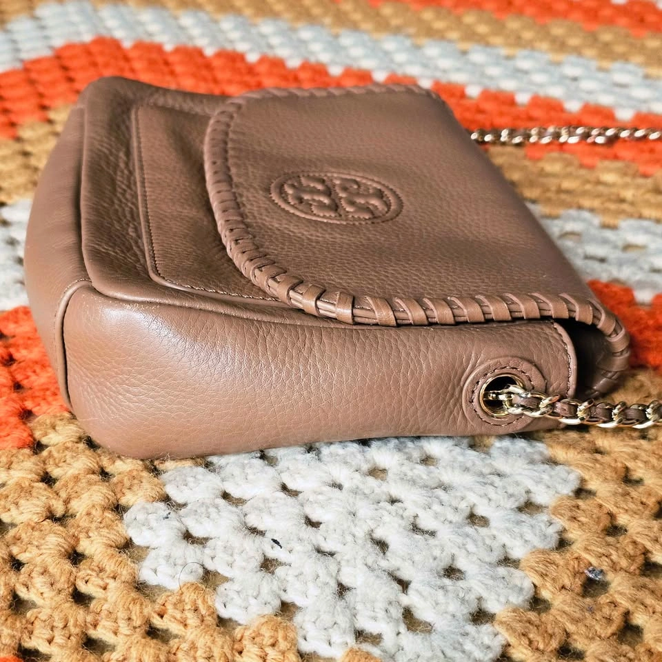 Tory Burch Marion Tan Whipstitch Leather Crossbody Bag - photo 3