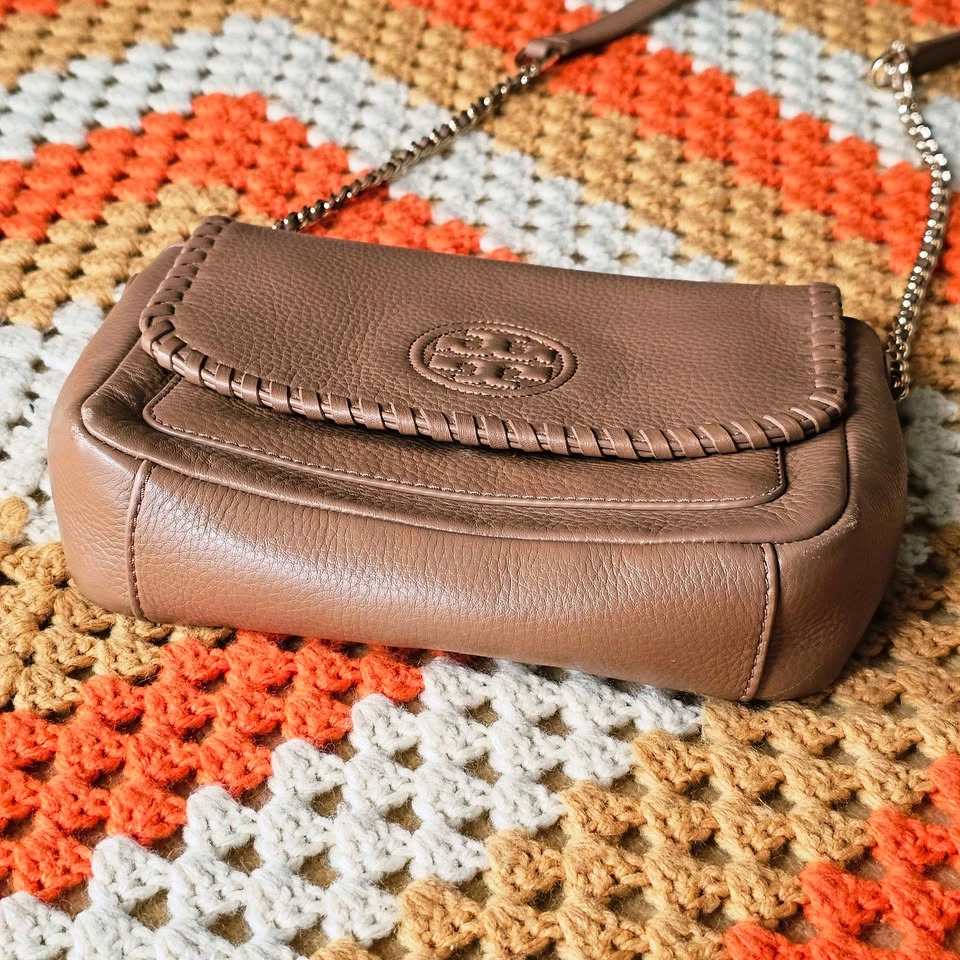 Tory Burch Marion Tan Whipstitch Leather Crossbody Bag - photo 4