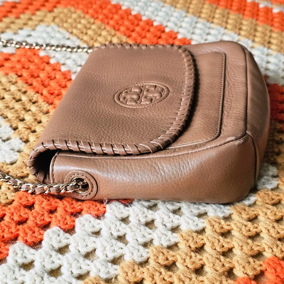 Tory Burch Marion Tan Whipstitch Leather Crossbody Bag - photo 5