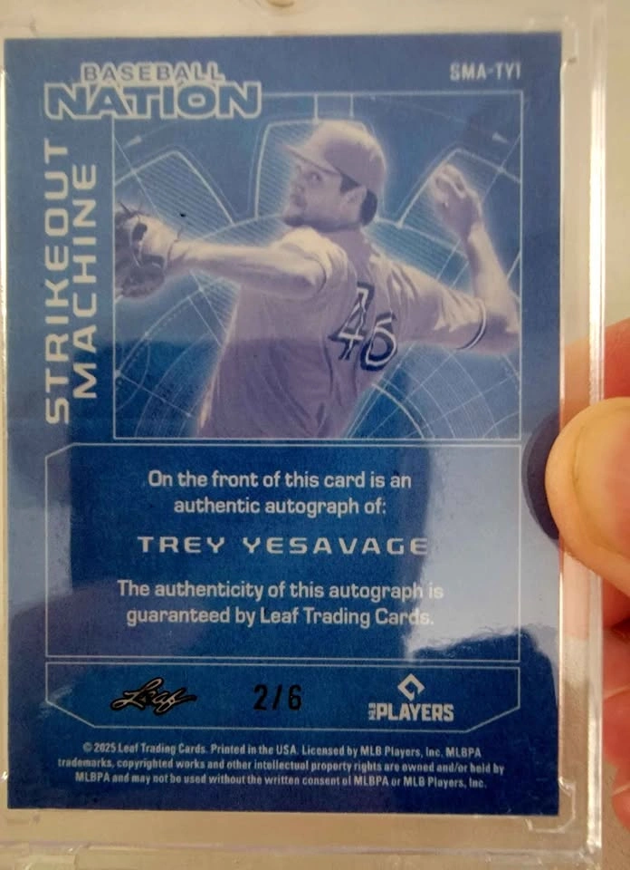 Trey Yesavage Rookie Auto Numbered 2/6 - photo 2