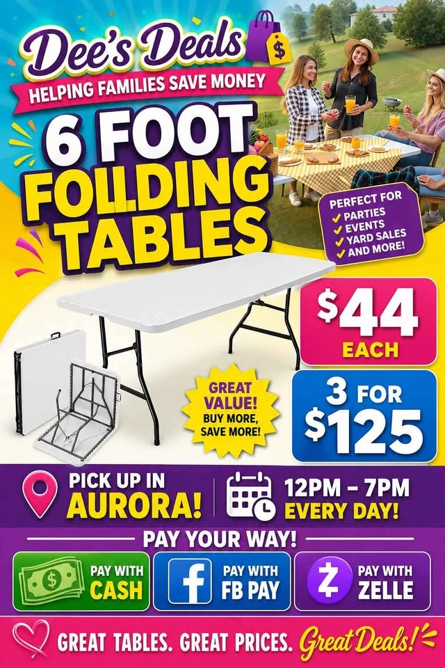 6 foot folding tables BRAND NEW IN BOX ONLY $44 - photo 3
