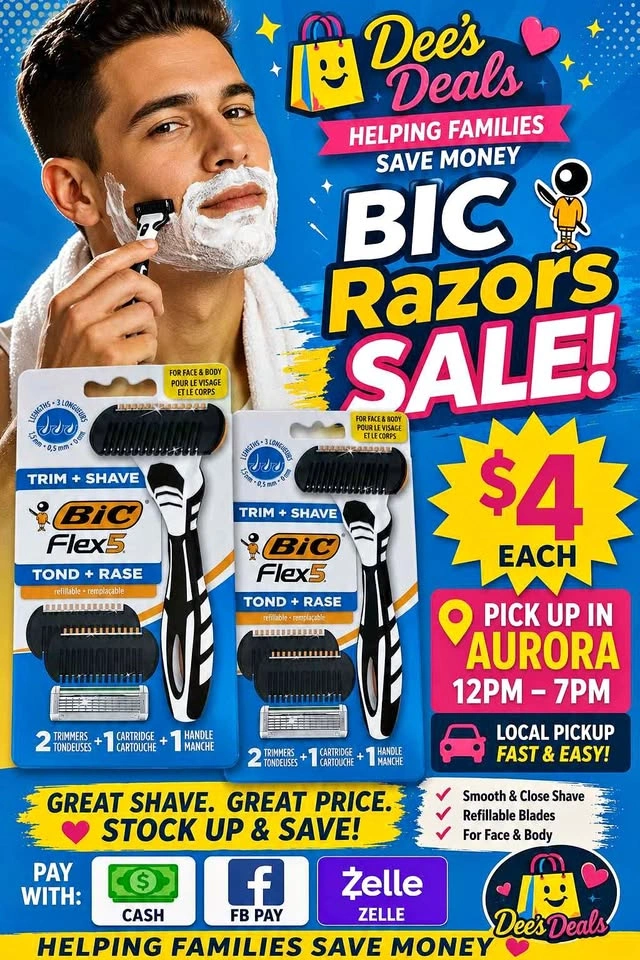 Bic razors $4 each