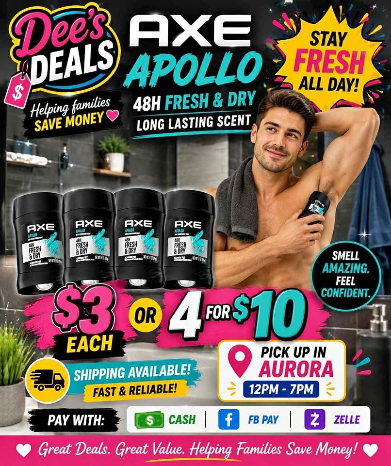 Axe deodorant sale 4 for $10