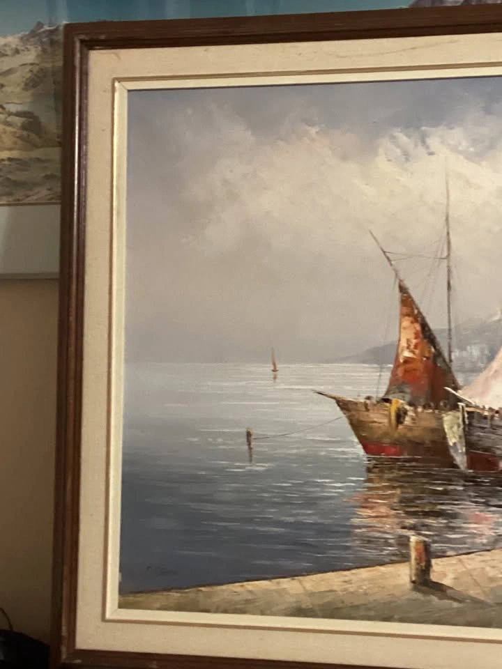 24X36 inches Vintage Original Oil Painting by PAOLO STIRRAT - photo 2