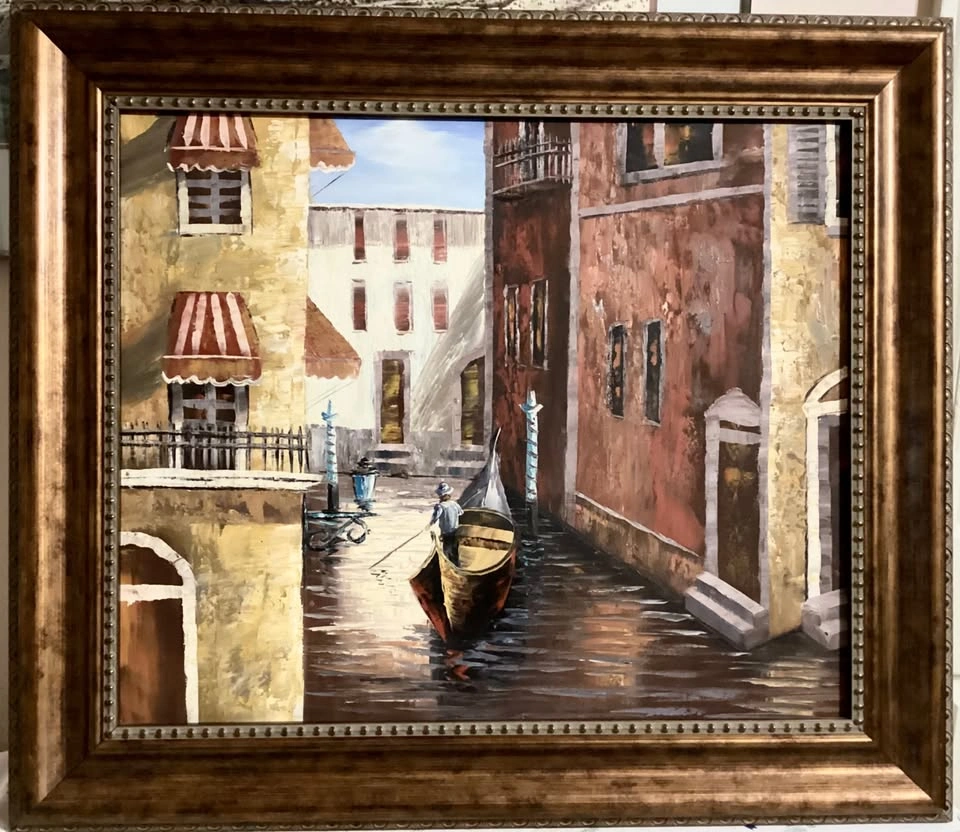Original Oil on Canvas Painting - Venice Canal Style - photo 2
