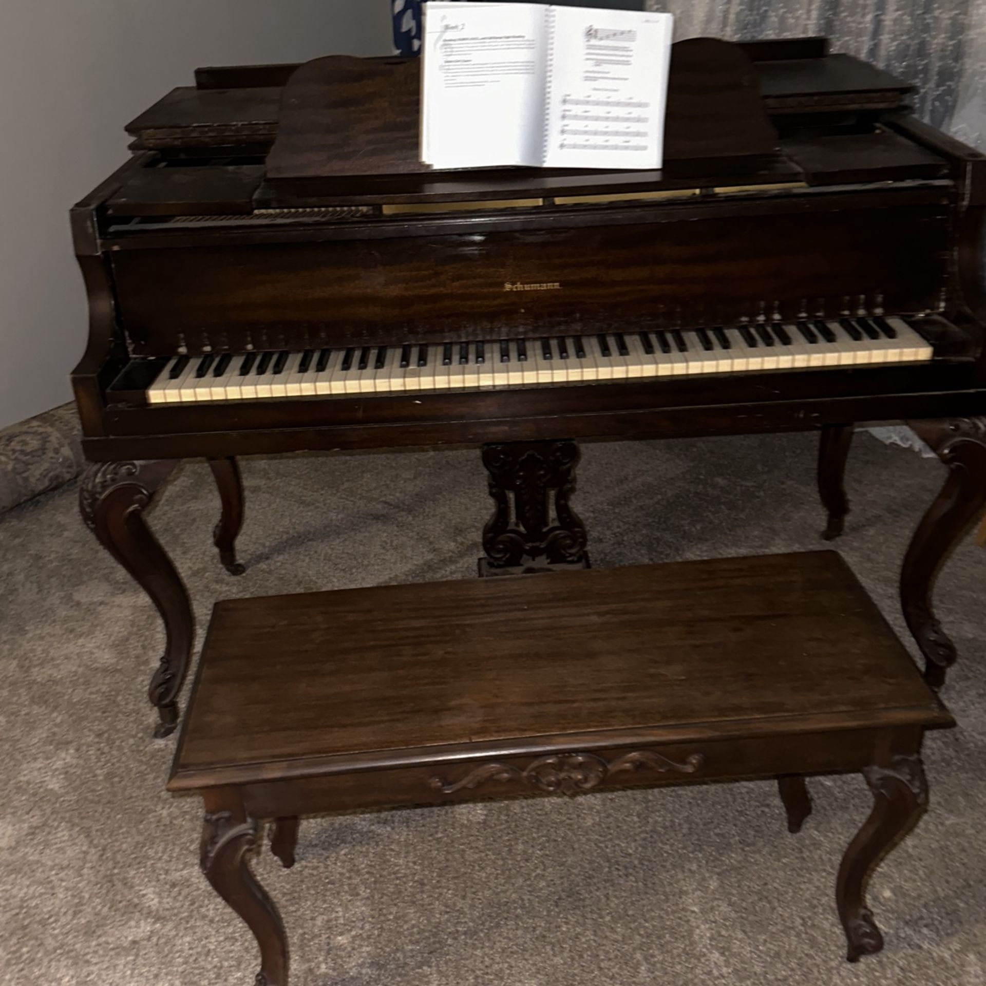 Schumann Piano With Bench N Book