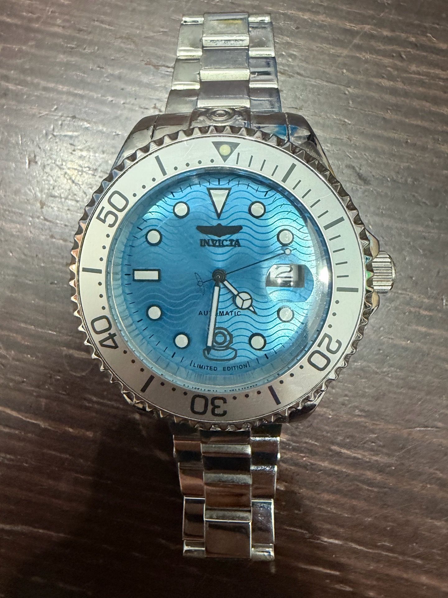 Invicta Grand Diver Men's Automatic 47mm Blue Dial Date SS Brace