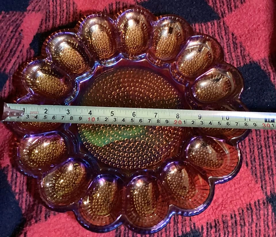 Vintage Rare Carnival Glass Deviled Egg Tray