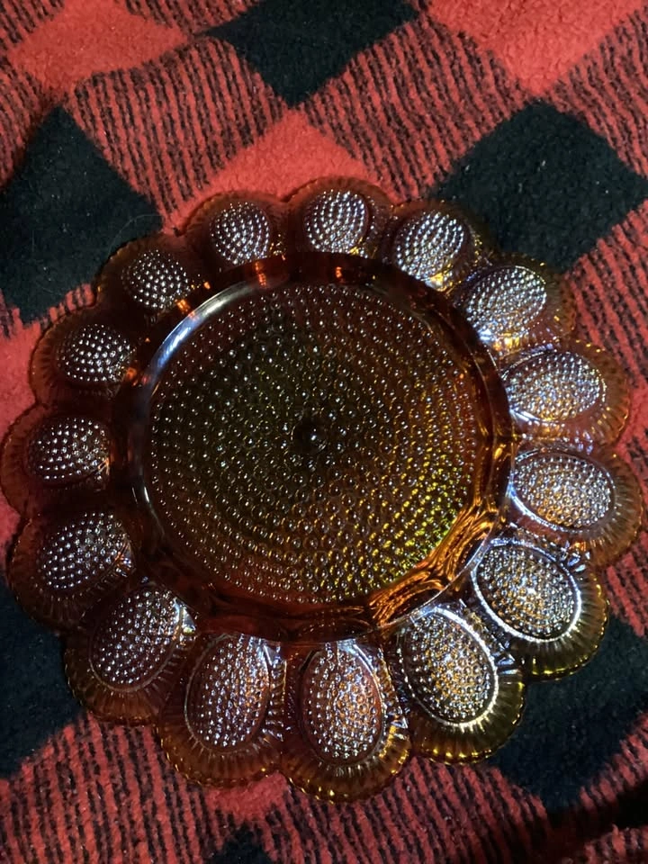 Vintage Rare Carnival Glass Deviled Egg Tray - photo 3