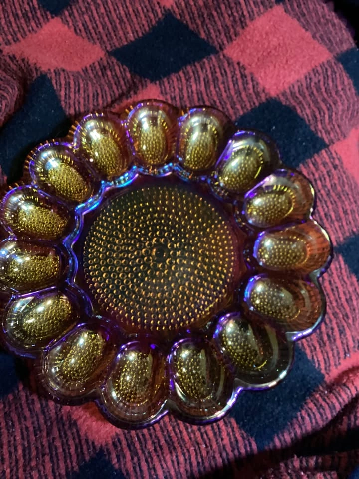 Vintage Rare Carnival Glass Deviled Egg Tray - photo 4