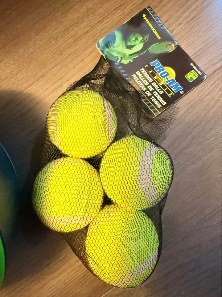 Basketball, tennis balls, and air pump - photo 2