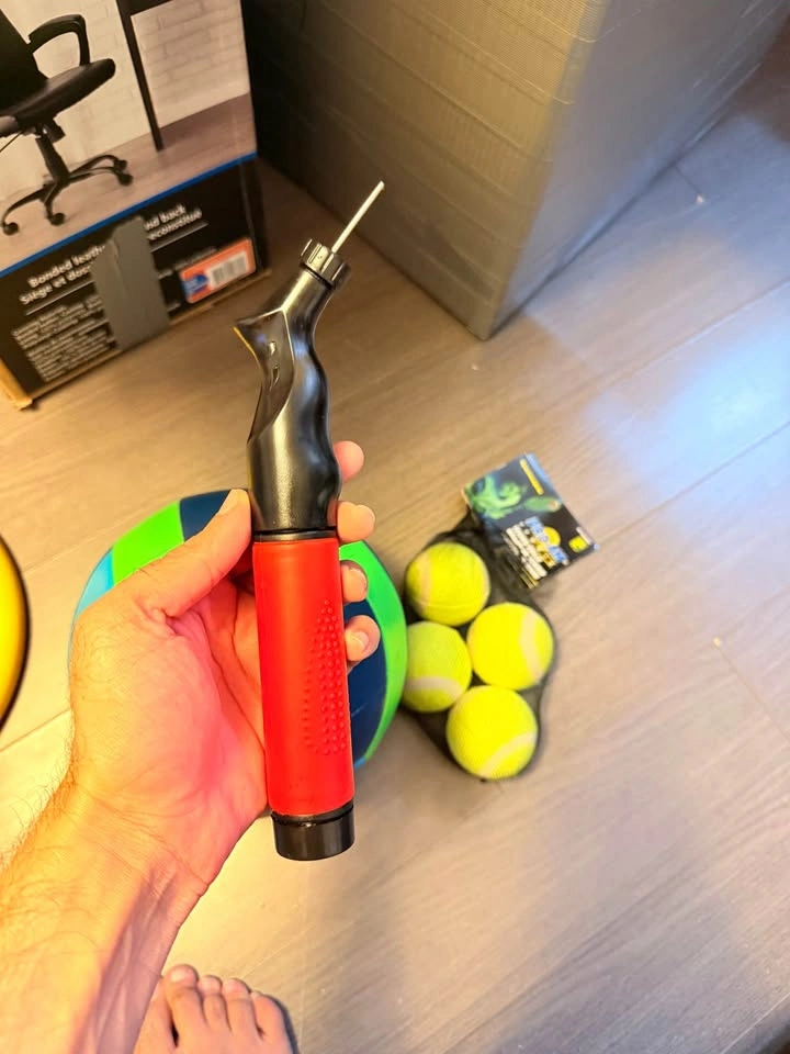 Basketball, tennis balls, and air pump - photo 4
