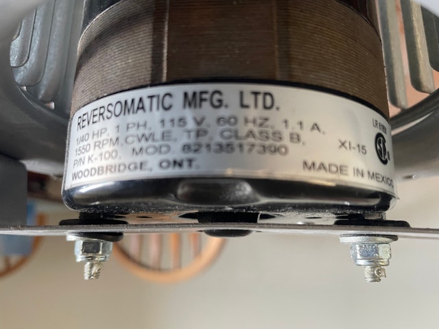 Reversomatic Ventilation Blower Motor