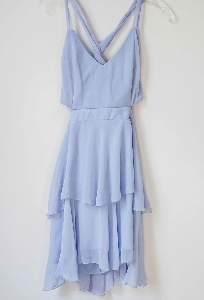 Trendyol Blue Chiffon Cut Out Skater Mini Dress – Size 40