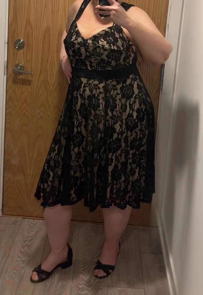 Flattering Torrid Black Lace Wedding Guest Dress Size 16 - photo 2