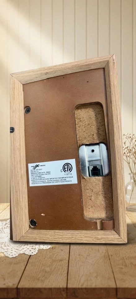 Vintage Style Wall Landline Telephone – Wood & Brass Retro Decor - photo 4