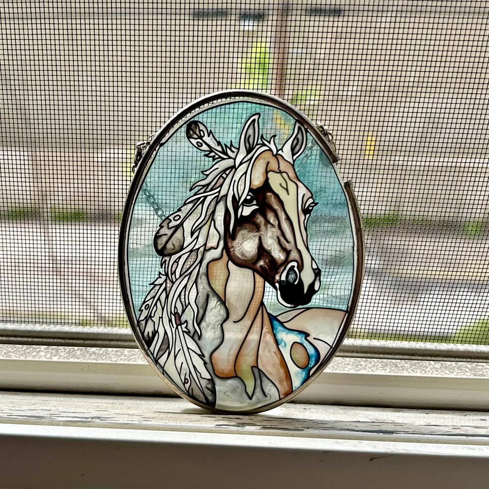 Stained Glass Horse Sun catcher