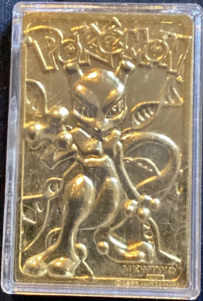 2 Pokémon Authentic 23k Gold-Plated Mewtwo & Togepi Cards